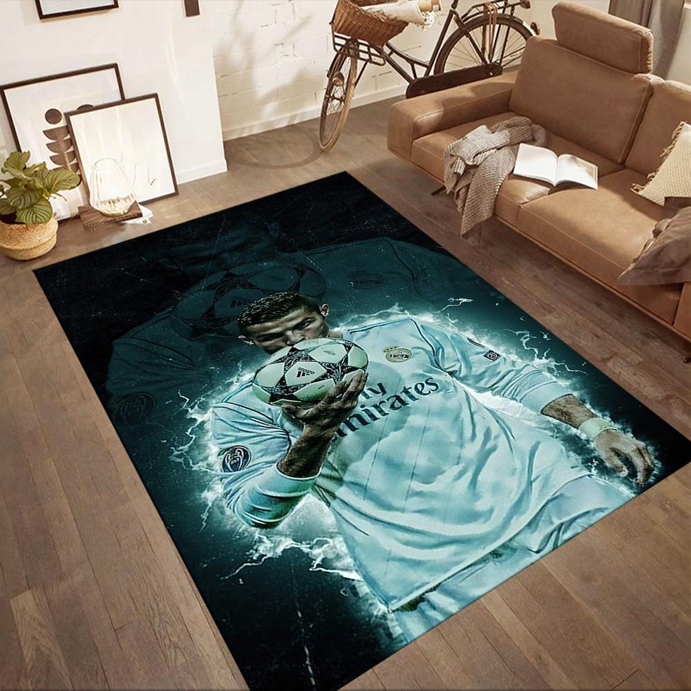 Ronaldo's Vodafone Legacy Square Rugs Are a Great Choice for Living Rooms, Bedrooms, Home Décor, and As Gifts.