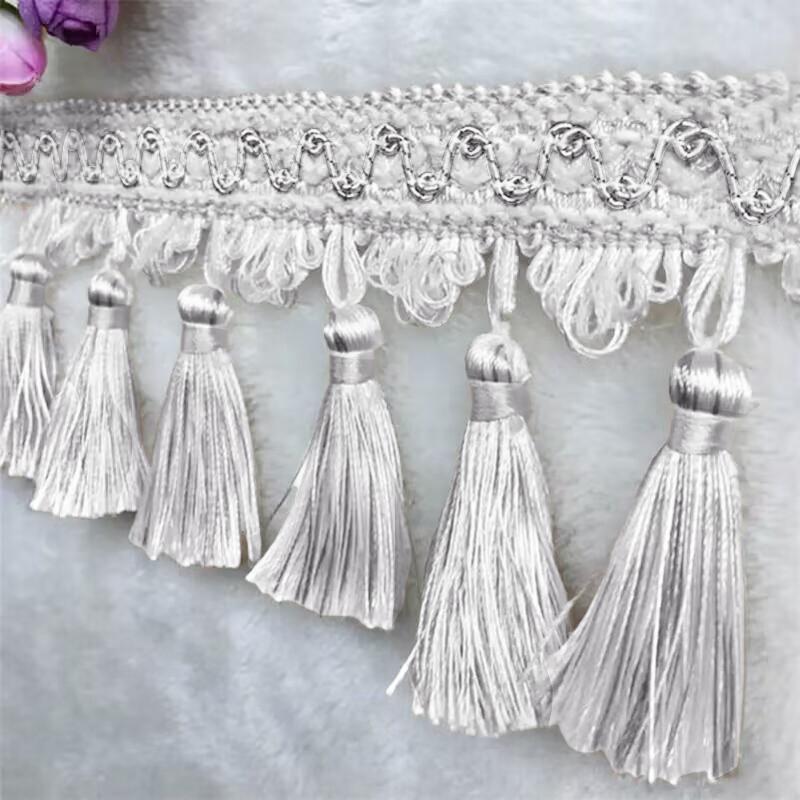 3/1M Gold/Beige/Red Long Sewing Tassel Fringe Lace for Home Accessories Trim Curtain Decoration Thread Tablecloth DIY Tassle 