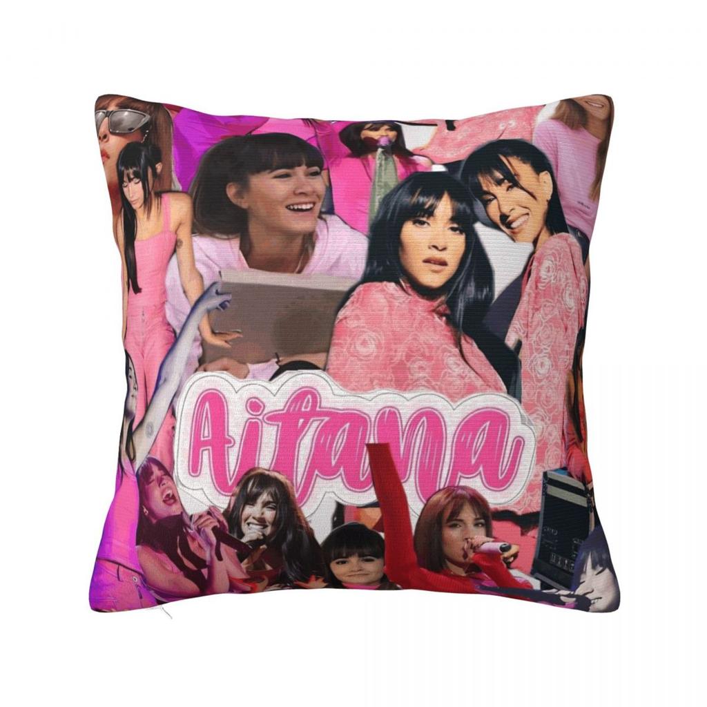 Aitana Spanish Music Singer Photo Pattern Pillow Cover Cushion Cover Square Pillow Case Morden Pillowcases For Living Room Chair