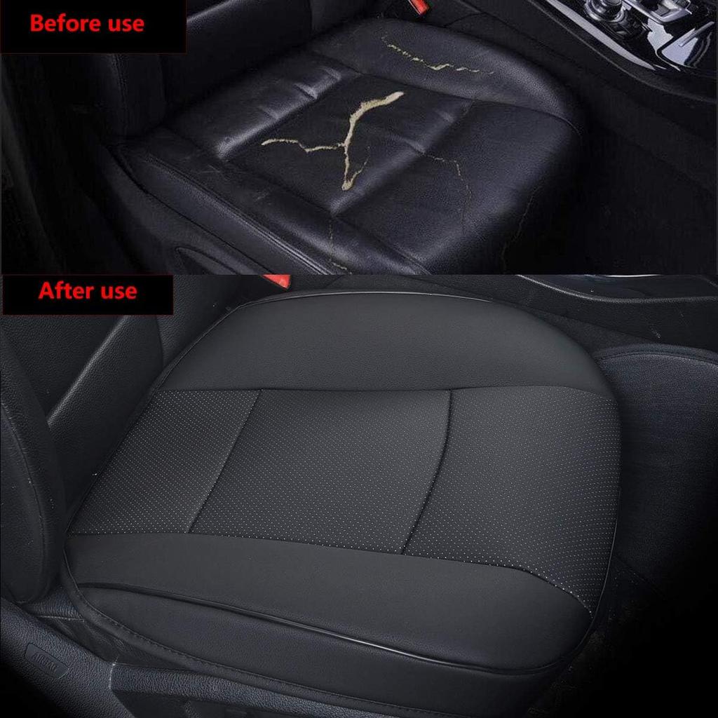 Luxury PU Leather Car Seat Cover Protector Front, Bottom Single Seat Cover-Compatible with 90% Vehicles (Width 20.8 ×deep 21×Thick 0.2 Inch)