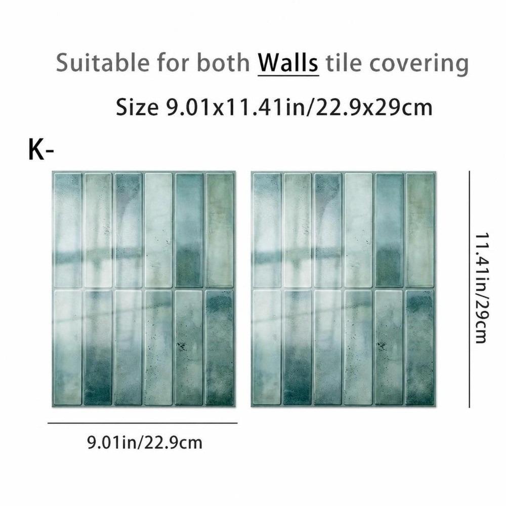 2PCS Vintage PVC Self Adhesive Tile Sticker Oil Proof Brick Print Wall Decal  For Bathroom
