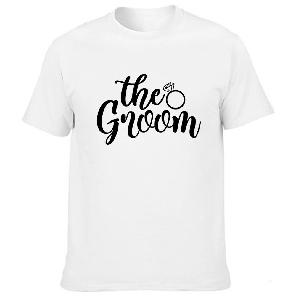 The Groom Print Men S Graphic Tees Harajuku Bridegroom Wedding Party Groom Team Short Sleeve T