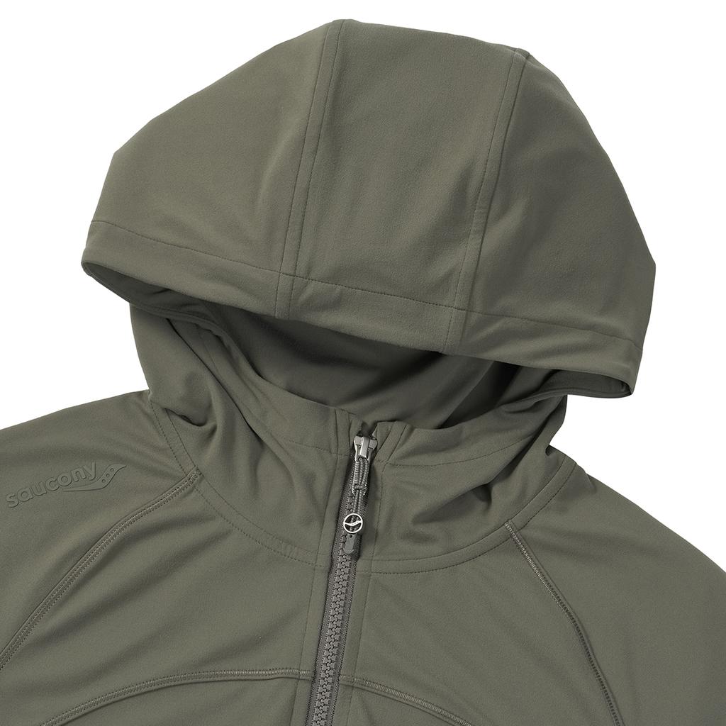 SAUCONY Modern Binzhou Series Hooded Solid Color Zip Long Sleeve Jacket Women Jackets SA1250KJ94L-GR139