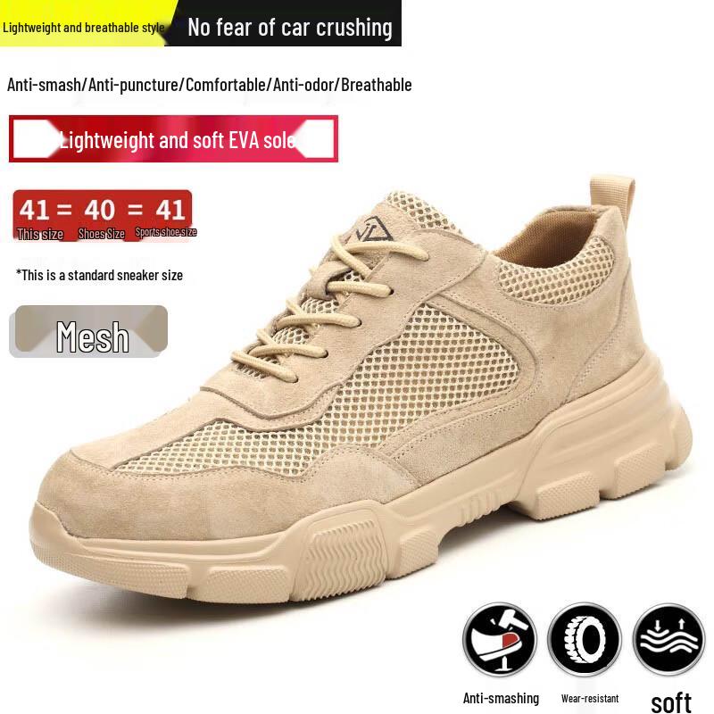 Huaji Men s Anti-Smash Anti-Puncture Safety Work Boots