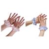 Anime Rüschen Spitzen Armstulpen Handgelenkbündchen Mit Schleifen Verzierungen für Damen Teenager Japanische Schuluniform Handgelenkdekoration