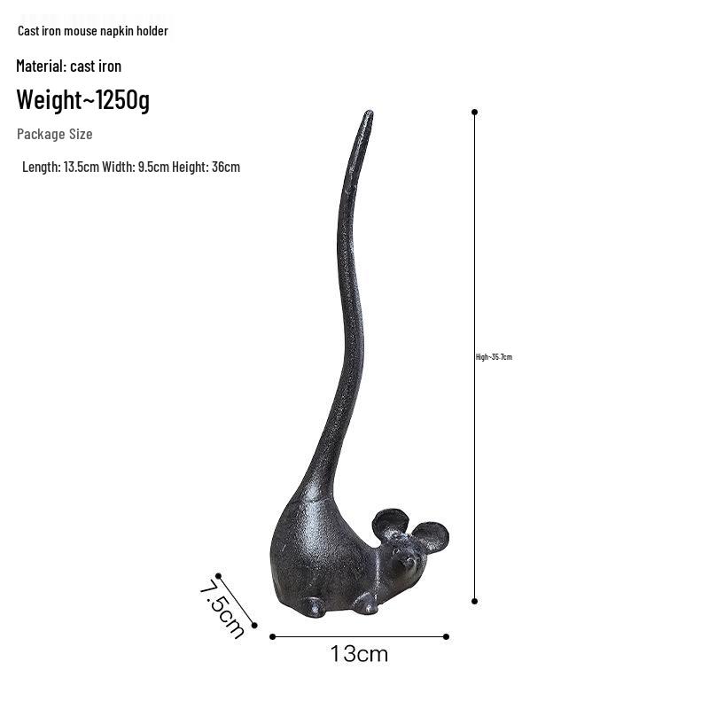 Nordic Cast Iron Cat Paper Towel Holder for Kitchen or Picnic