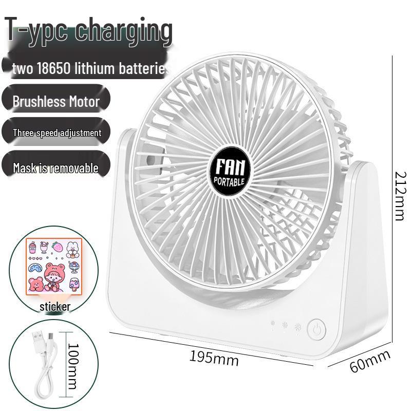 High-Power Mini Desktop Fan with Three-Speed Adjustment for Office, Dorm, or Desk Plug-in Three-Speed