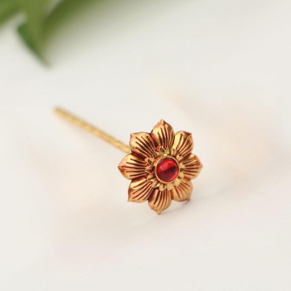 Hollow Out Thai Hair Stick Flower Gold Hair Fork Vintage Dai Style Hairpin  Hair Styling Accessory