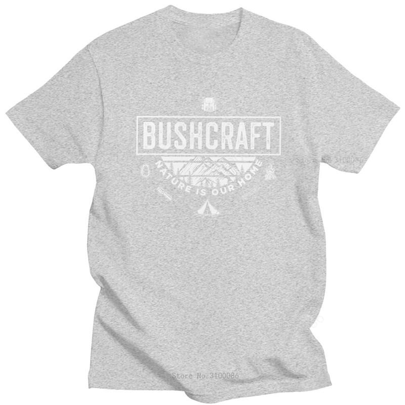 

Retro Mens Bushcraft Nature Is Our Home T shirt Short Sleeve Cotton Tshirt Outdoor Survival hiking camping bushcrafter Tee Tops 4XL