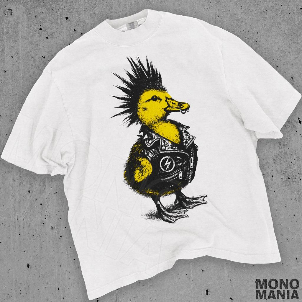 Punk T-shirt Baby Duck Graphic Black Tee Emo Punk Teen Spiked Collar Shirt Alt Fashion Gift Punk Rock Shirt | Comfort Colors