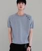 NODU Shoulder Button Raglan Crop Half Knit [Gray]