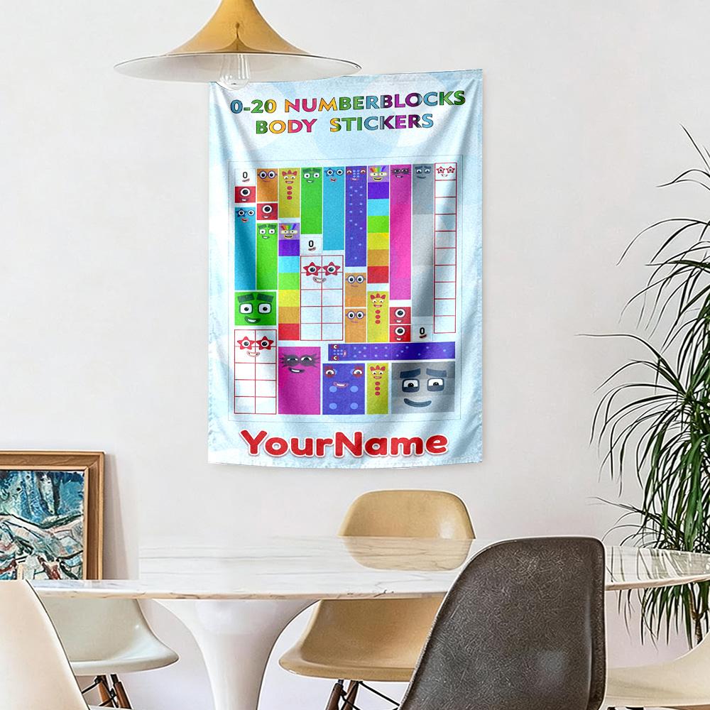 Numberblocks Benutzerdefinierter Name Wanddekoration Wandteppich Kunst Für Haustiergedenken Geburtstag Hochzeitsparty Kulisse Familiengeschenk