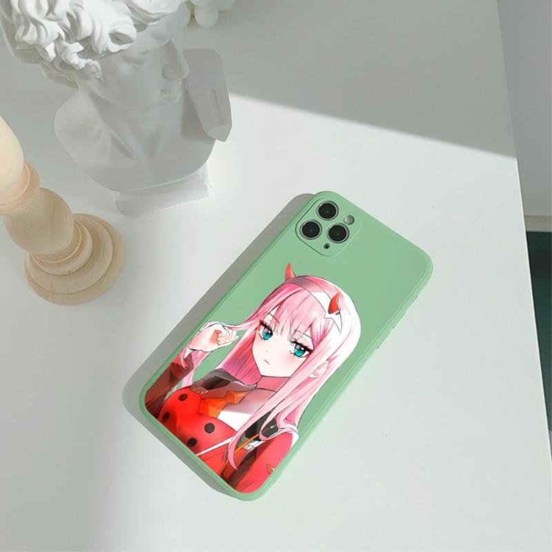 

Чехол для телефона Zero Two Darling для IPhone 14 11 12 13 Pro Max X XR XS Max 6 6S 7 8 Plus SE 2022, жидкий квадратный цветной чехол для телефона iPhone SE 2020-2022