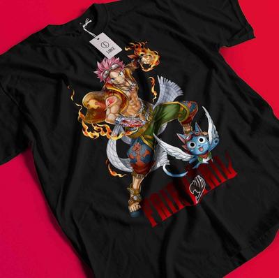 Fairy Tail Shirt Natsu Dragneel Tshirt Erza Scarlet T-Shirt Lucy Happy Luxus Tee AA138
