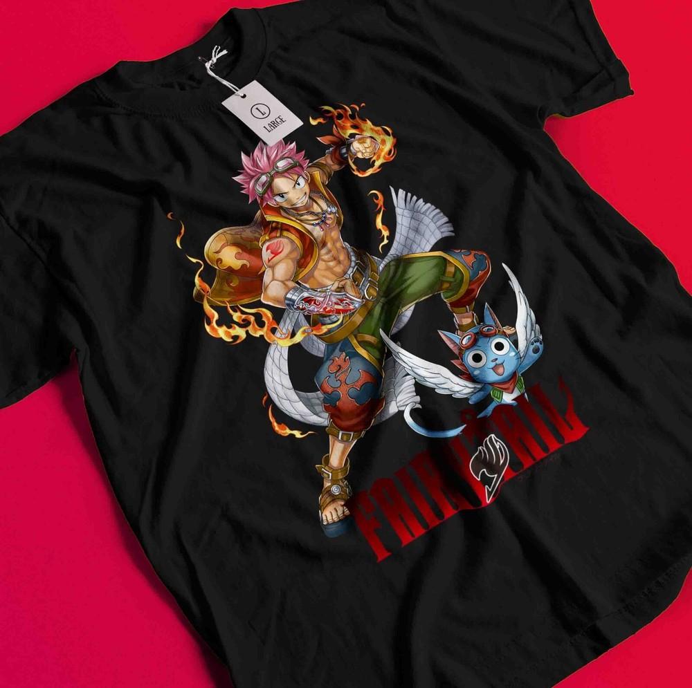 

Fairy Tail Shirt Natsu Dragneel Tshirt Erza Scarlet T-Shirt Lucy Happy Luxus Tee BB1433 3XL