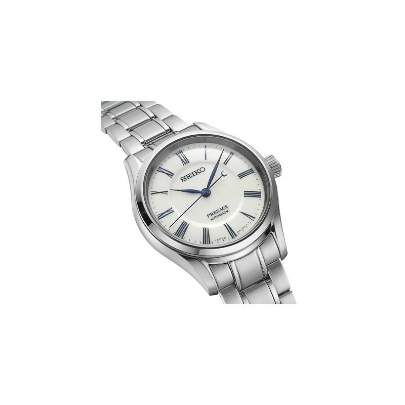 Seiko Arita Porcelain Waterproof Automatic Steel Strap Men's Watch White Dial SPB293J1