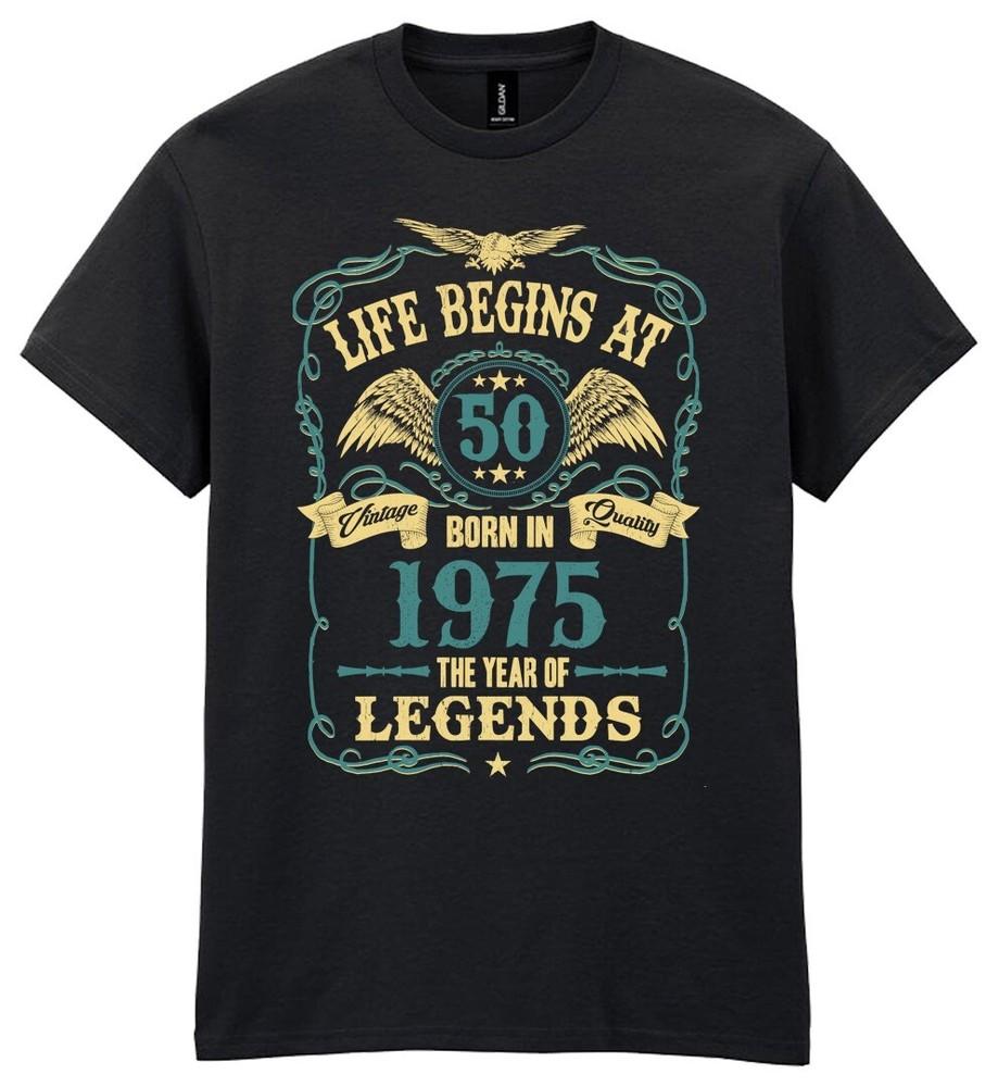 

Life Begins At 50-80 Mens Birthday T-Shirt Choose 50th 60th 70th 80th 4XL