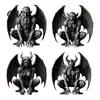 Dark Fantasy Home Decor Gargoyle Figurine, Medieval Winged Statue, Resin Gothic Office Ornament Horn Demon for Bookshelf Desk Architectural Figure