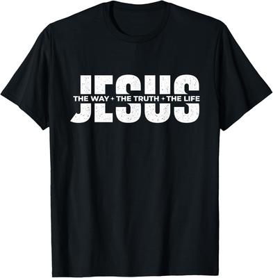 Jezus De Weg De Waarheid Het Leven Christelijk Grafisch T-shirt Heren Casual Korte Mouw T-shirt