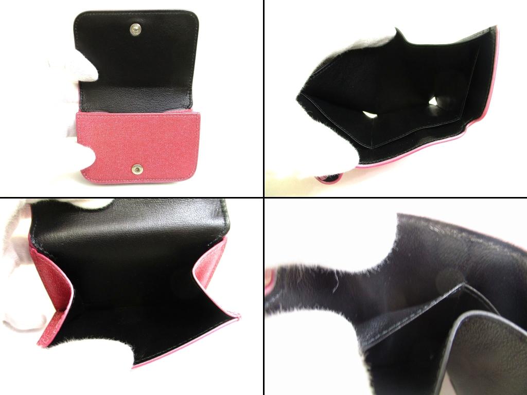 Authentic BALENCIAGA Glitter Pink Leather Trifold Cash Mini Wallet Purse #b183 Open box