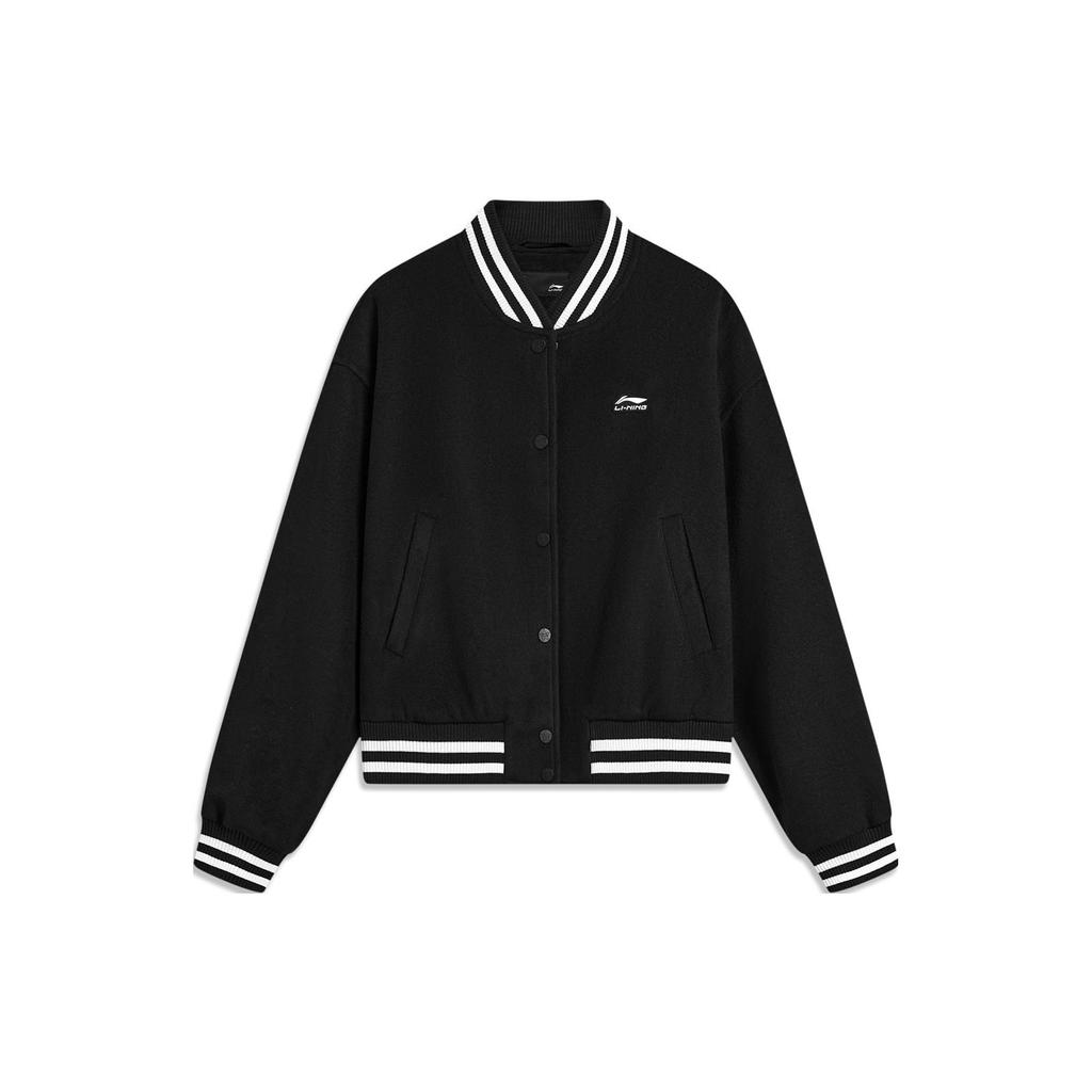 Li Ning Single Button Solid Color Long Sleeve Jacket Women Jacket Black AJDT762-4