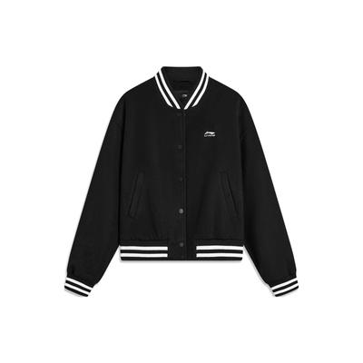 Li Ning Single Button Solid Color Long Sleeve Jacket Women Jacket Black AJDT762-4