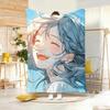 Anime B-BlueS hairedS Twin Tail Girl Throw Lightweight 240g Flannel Blanket Soft Skin-friendly for Summer Cooling