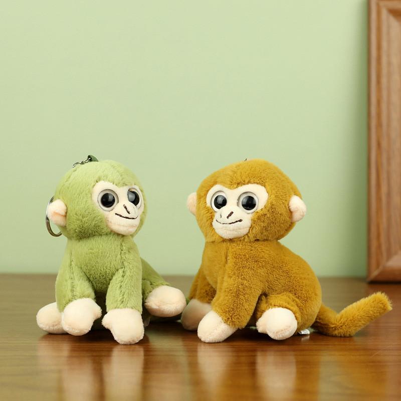 Adorable Small Plush Monkey Toy Soft Golden Snub-nosed Monkey Stuffed Animal Keychain Monkey Decoration For Kids Gift