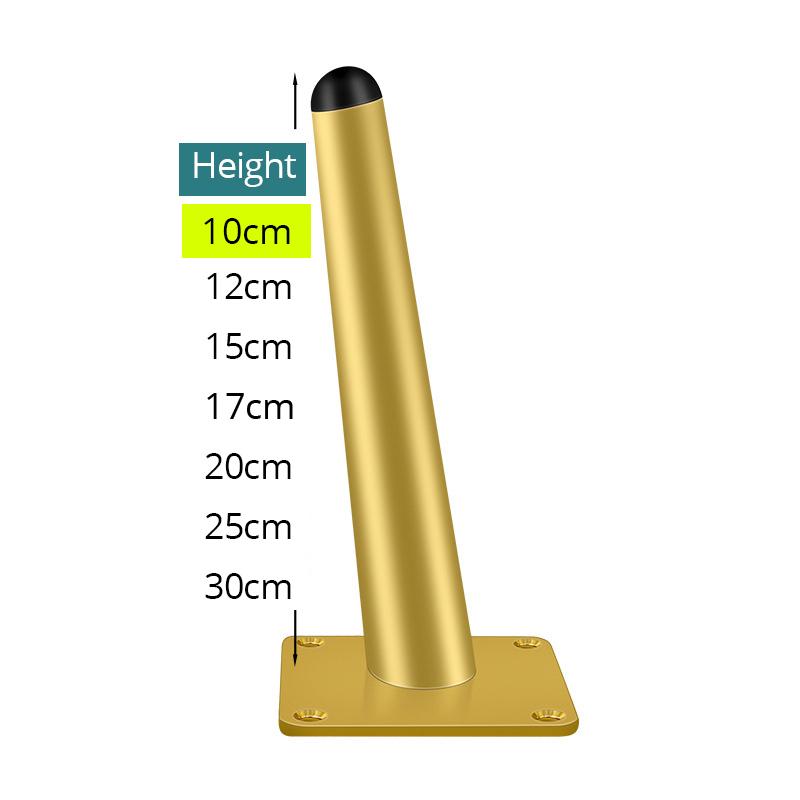 KAK 4pcs Gold Furniture Legs Black Cold Rolled Steel Table Feet Sofa Bed Leg Replacement 800KG Heavy Duty Furniture Hardware
