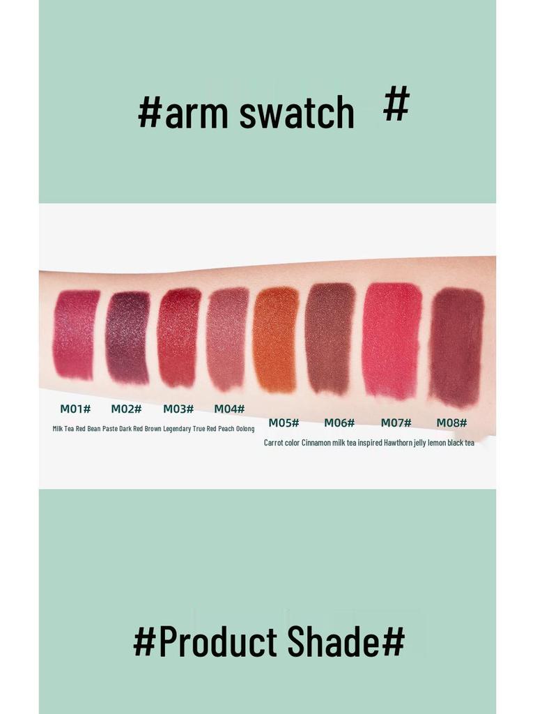 Lan Yi Waterproof Matte Lipstick - Non-Stick, Long-Lasting, Enhances Fairness for Yellow Skin, Star-Endorsed Brand.