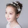 New Trendy Flower Hair Jewelry Gold Pearl Handmade Bridal Wedding Headband Rhinestone Hairband Women Hair Accessories Ornaments
