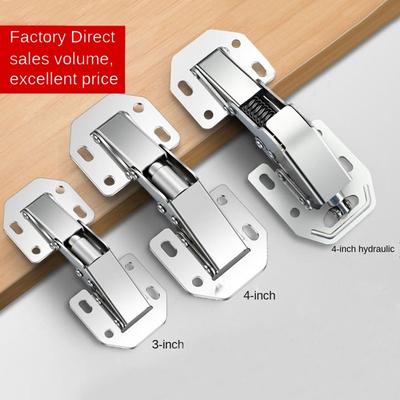 Stainless Steel Cabinet Door Hinges Hydraulic No Punching Damper Buffer Furniture Hardware Door Concealed Hinges Cabinet Door