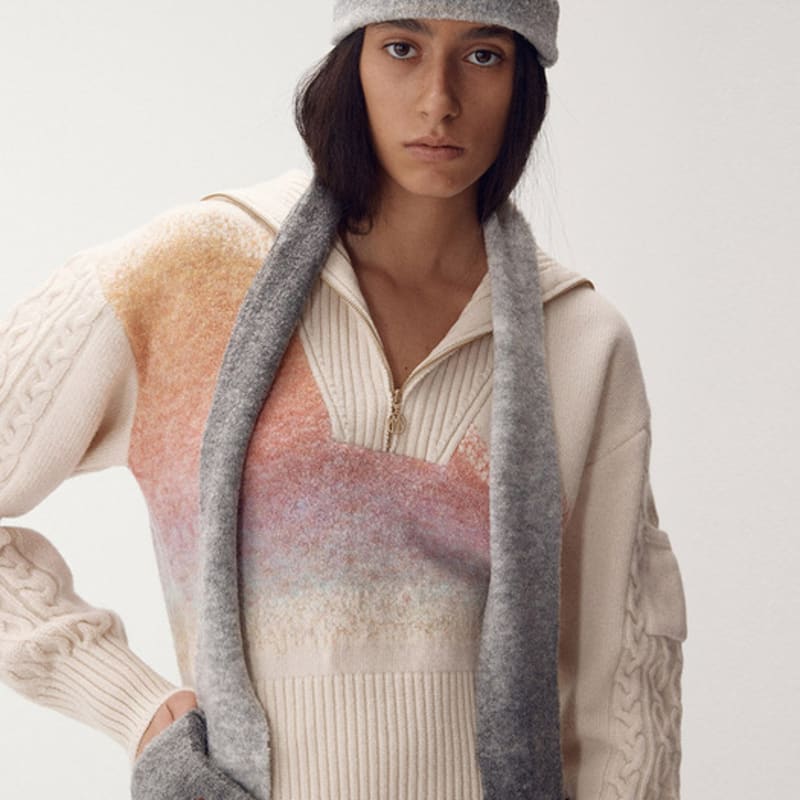 

MAISONMARAIS Fancy Muffler, Grey FF