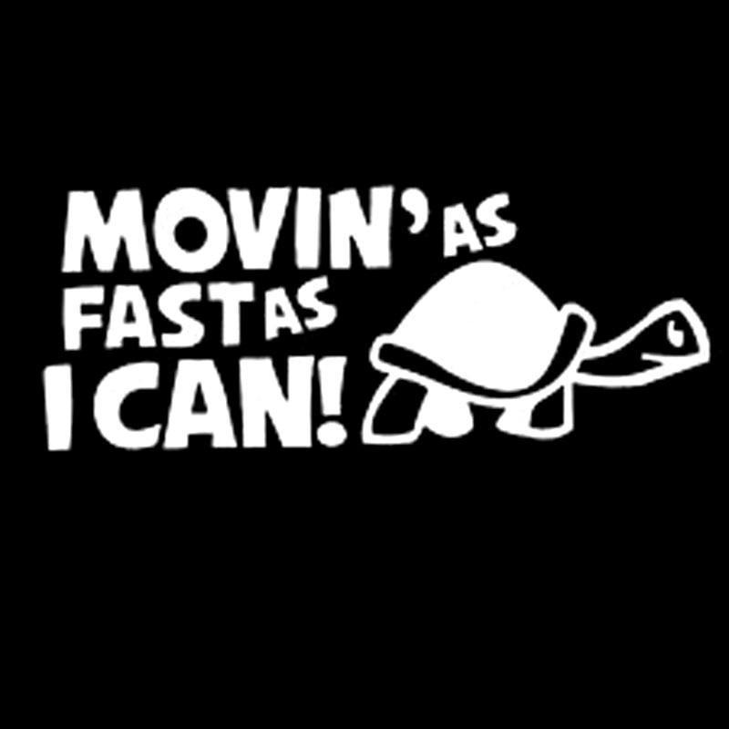 

Car Sticker Moving As Fast as I Can Funny Car Reflective Decal Car Styling With Black Sliver білий