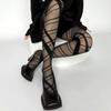 Lolita Women'S Ultrathin Cross Strappy Pantyhose High Waist Semi-Sheer Footed Pantyhose Stockings Hosiery Sexy Summer Stockings