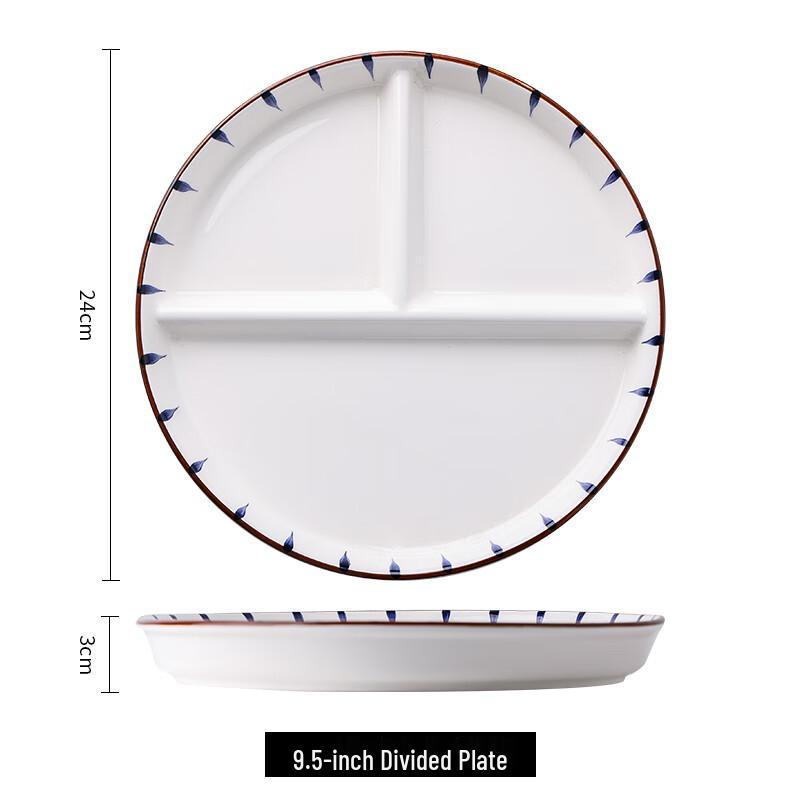 9.5-inch Ceramic 211 Diet Partitioned Plate