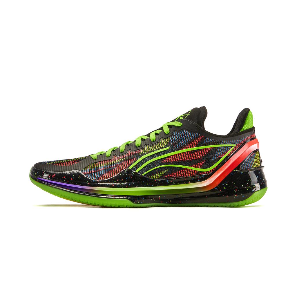 New LINING Blade 4V2 Basketball Shoes Men's Low Top Fluorescent Bright Grass Green/Neon Fruit Red ABAU037-11