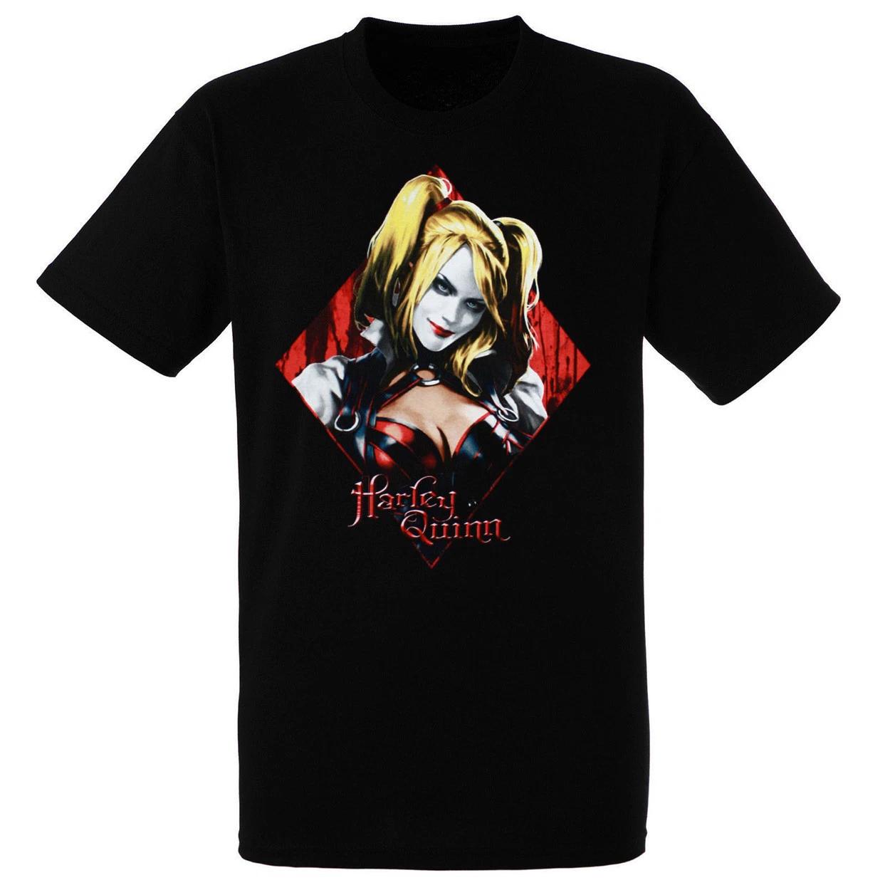 DC Comics Harley Quinn Paint Diamonds Men s Black Shirt, Small M