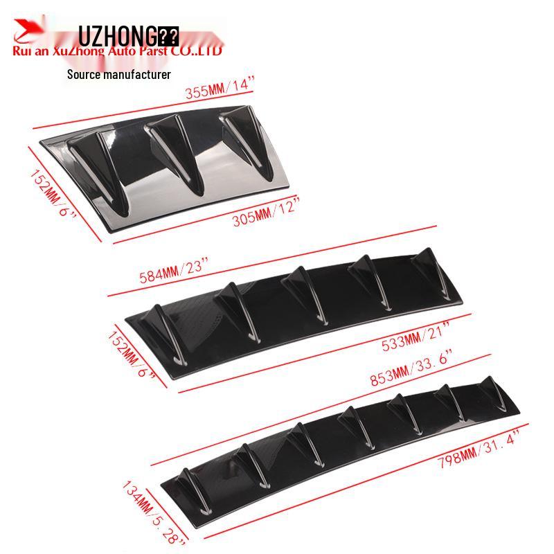 

Universal Rear Bumper Chassis Shark Fin Diffuser (Tax Included) Small Black