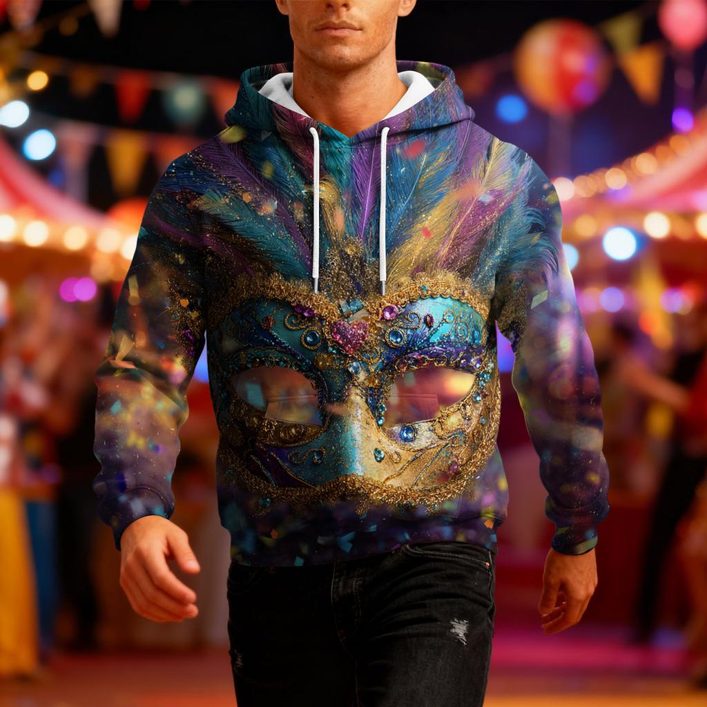 Men's Long-Sleeve Casual Hooded Sweatshirt