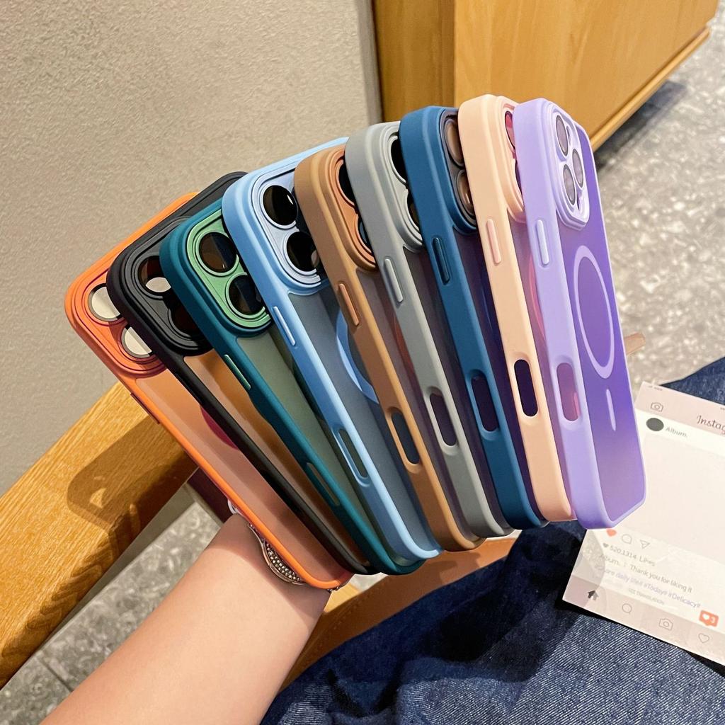 For IPhone 17 Promax Phone Case with Skin Texture Matte Magnetic Suction for Apple 16 All Inclusive with Lens Film Protective Cover