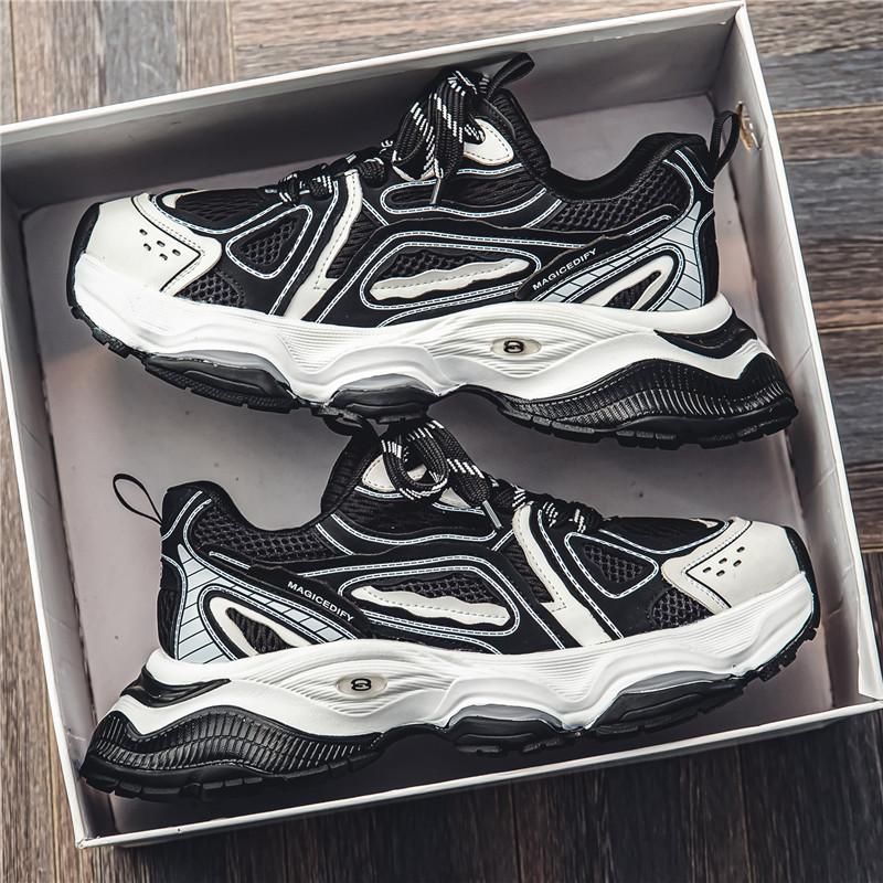 Pánské boty 2024 nové podzimní prodyšné síťované módní oblíbené tátové boty pro mládež, volný čas, sportovní platforma, trendy boty