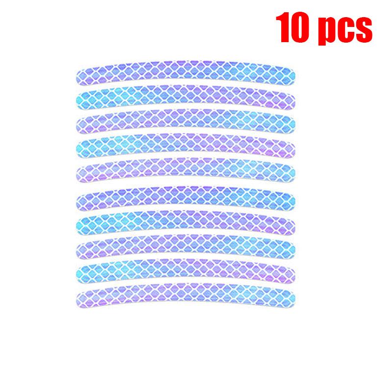 

10 шт. светоотражающие наклейки для автомобиля «сделай сам», авто ступица колеса, декоративная светоотражающая лента, ночная безопасность, предупреждающие наклейки 10 pcs