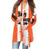 Women's Fashion Casual Halloween Printed Mid-Length Irregular Hem Cardigan Jacket