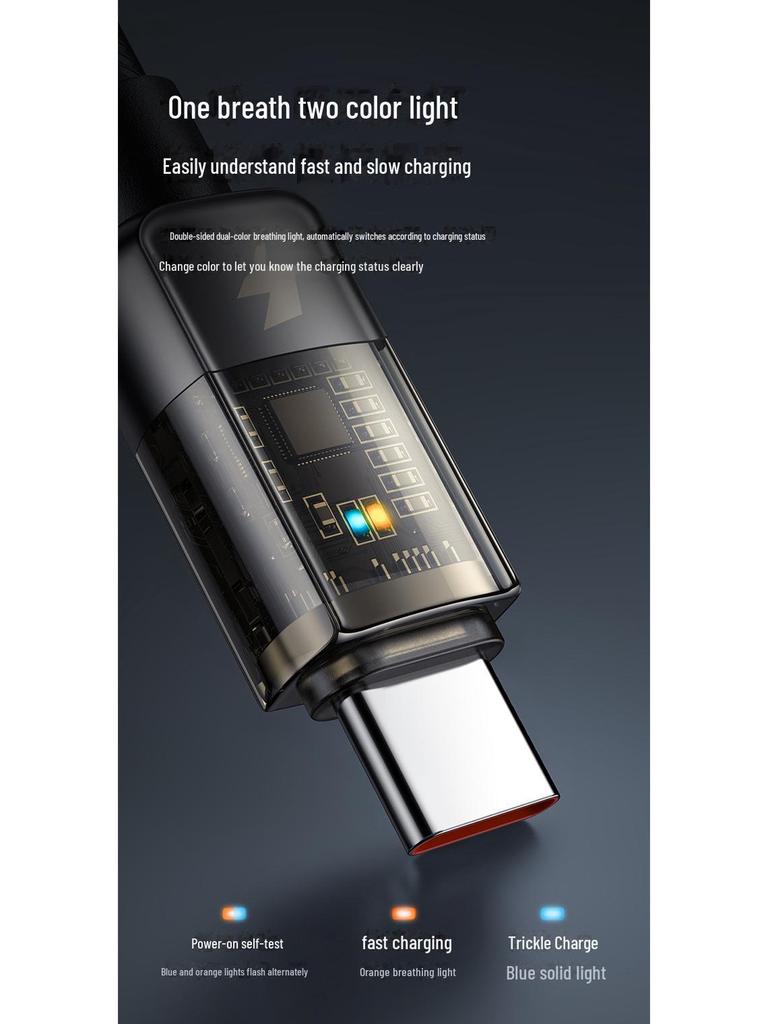 Kompatibles Dual-Typ-C-Schnellladekabel für Apple 16/15 & Huawei-Handys, Intelligente Abschaltung, C zu C PD.