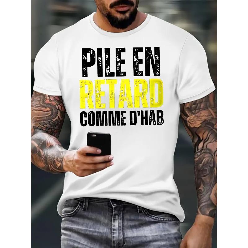 European Size Fun French Humorous Proverbs Men s Short Sleeve T-shirt Summer T-shirt Top S