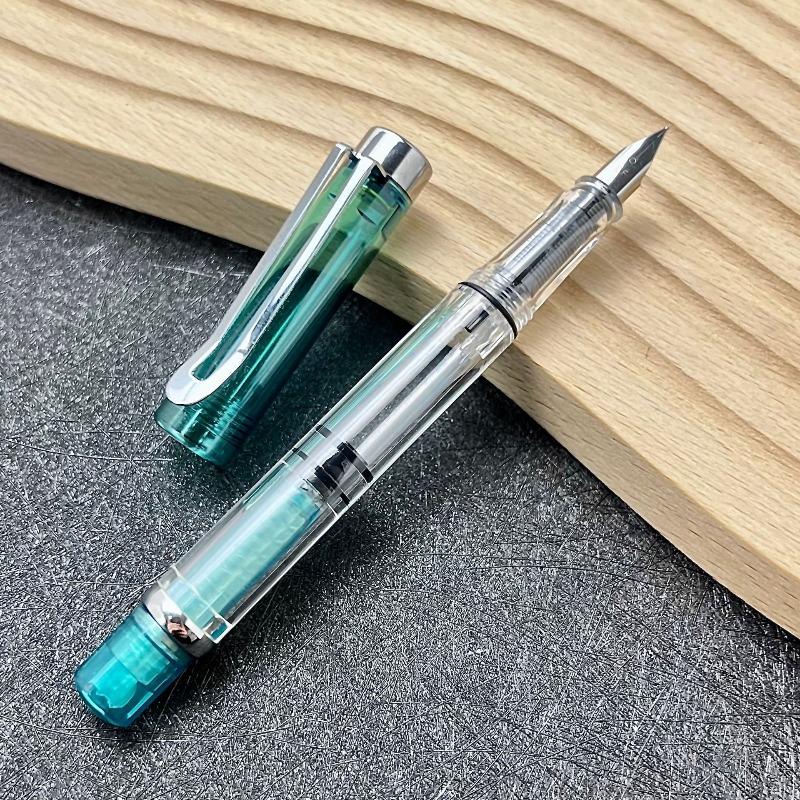 14 Colors Piston Fountain Pen EF/F Nib Plastic Ink Pen Silver Clip PK Hongdian Lanbitou 3059 Office School Supplies Stationery