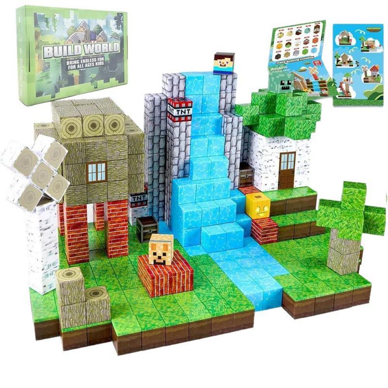 Minecraft Magnetic Cube Building Blocks - Suction Magnets for Kids, Perfect Christmas Gift