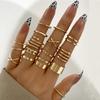 LETAPI Bohemian Vintage Heart Geometric Ring Set For Women Gold Color Boho Butterfly Pearl Hollow Leaves Rings Jewelry Gifts