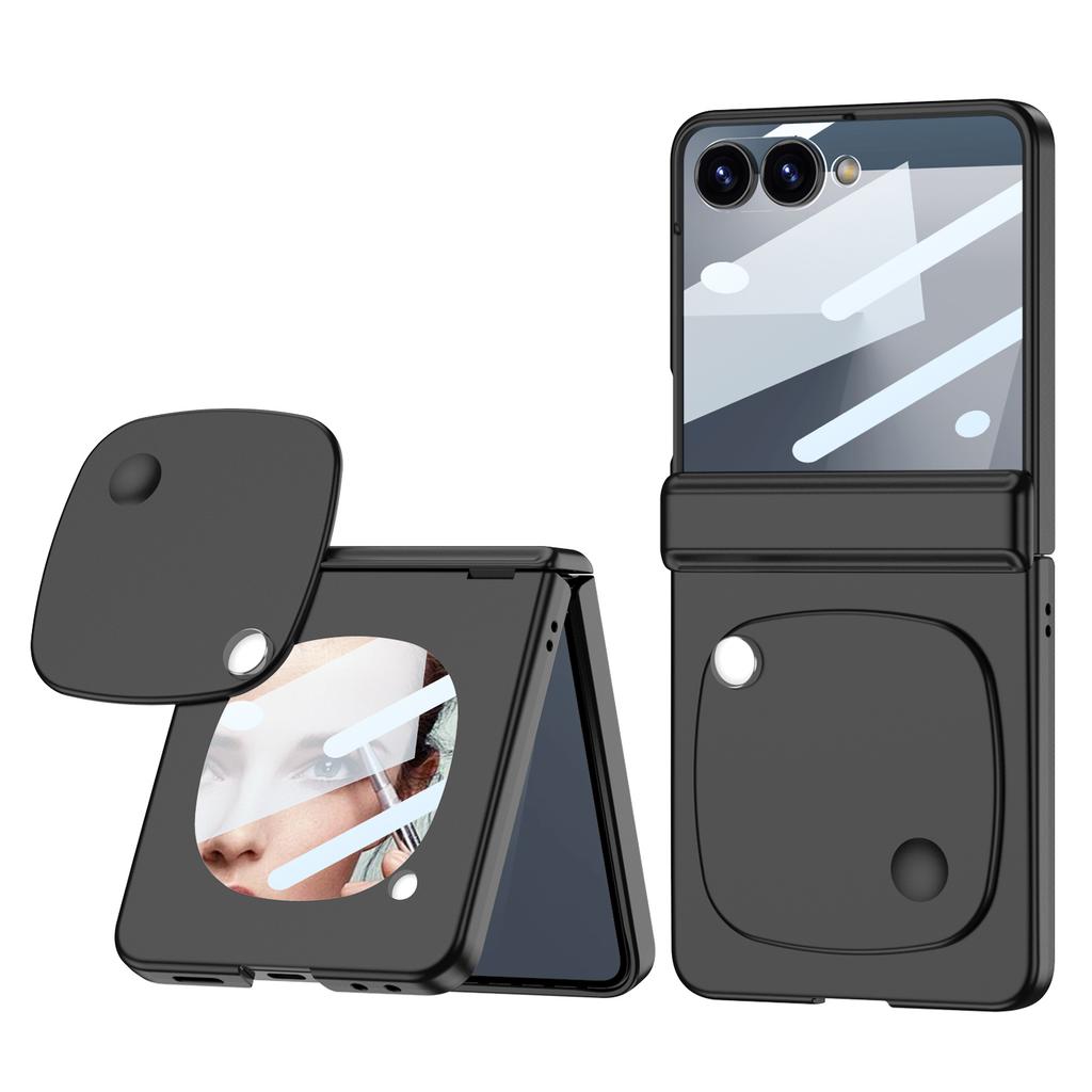 GKK For Samsung Galaxy Z Flip7 5G Case with Mirror Magnetic Folding Hinge PC Tempered Glass Phone Cove
